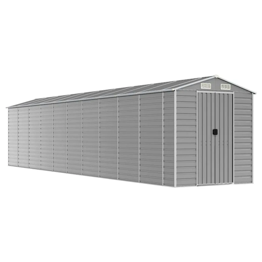 Abri de jardin gris clair 191 x 895 x 198 cm en acier galvanisé - 2