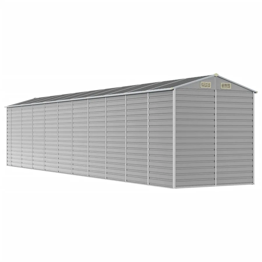 Abri de jardin gris clair 191 x 895 x 198 cm en acier galvanisé - 7