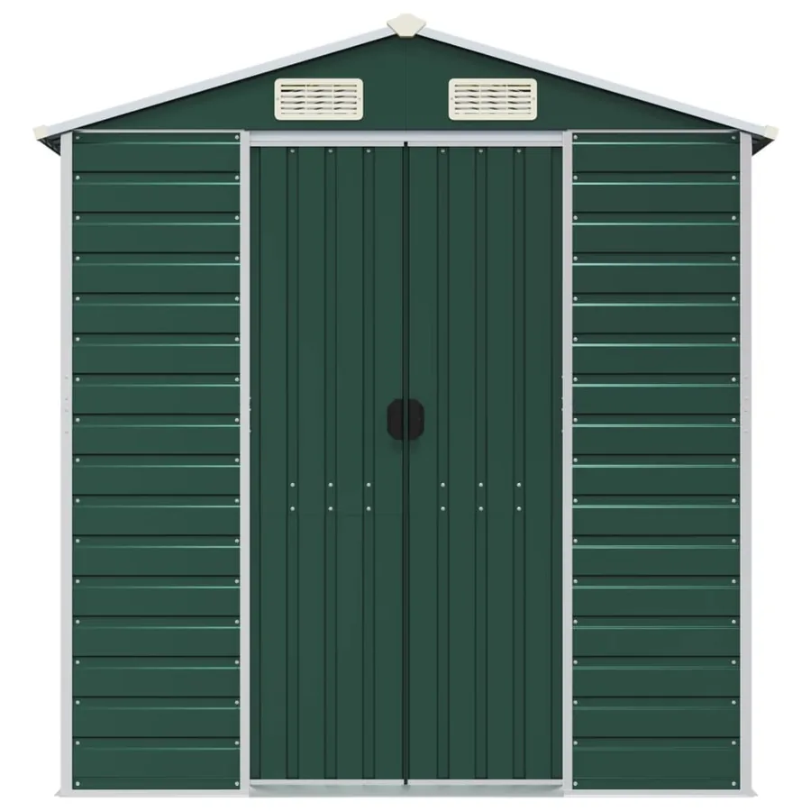 Abri de jardin vert 191x810x198 cm acier galvanisé - 4