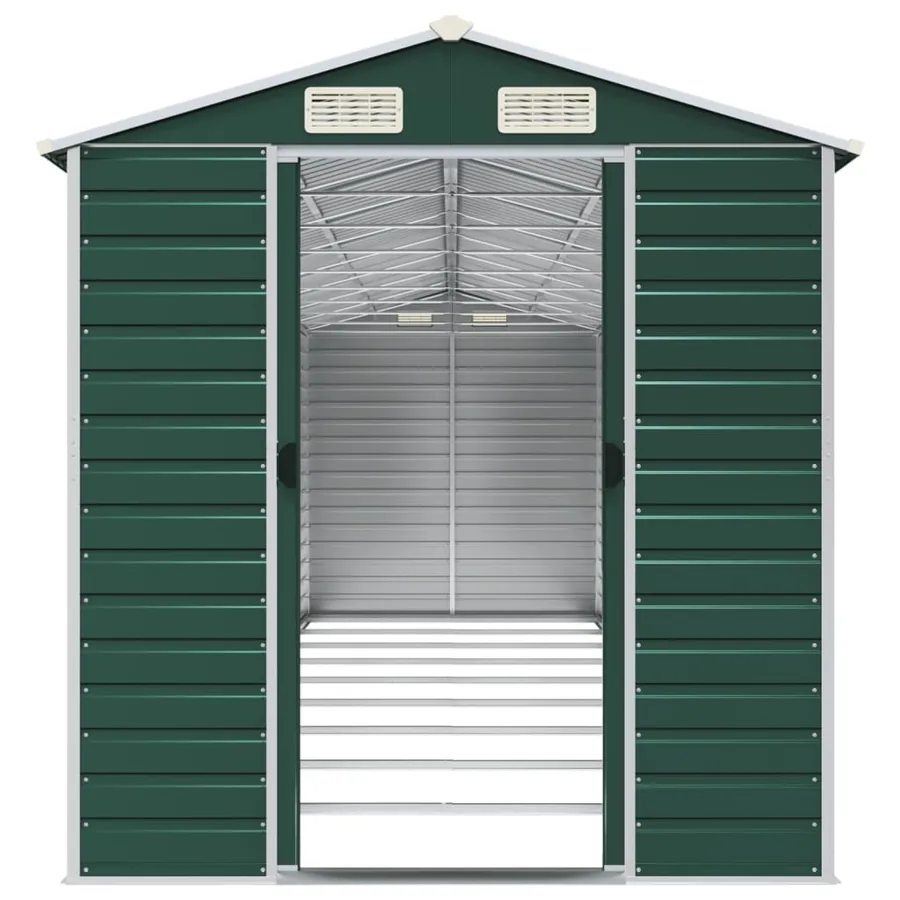 Abri de jardin vert 191x810x198 cm acier galvanisé - 5