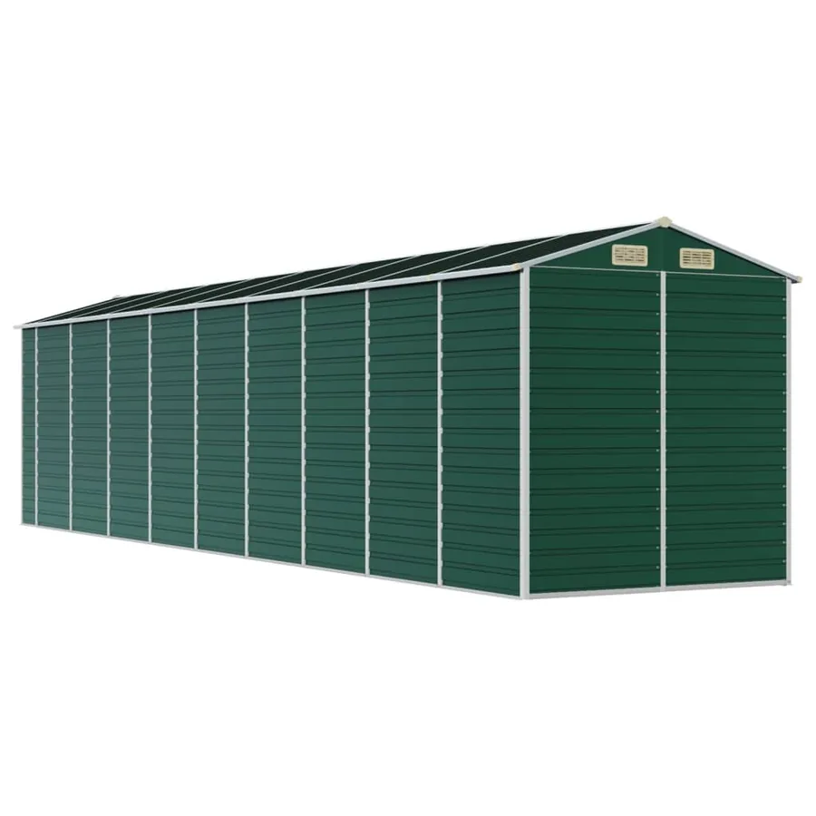 Abri de jardin vert 191x810x198 cm acier galvanisé - 7