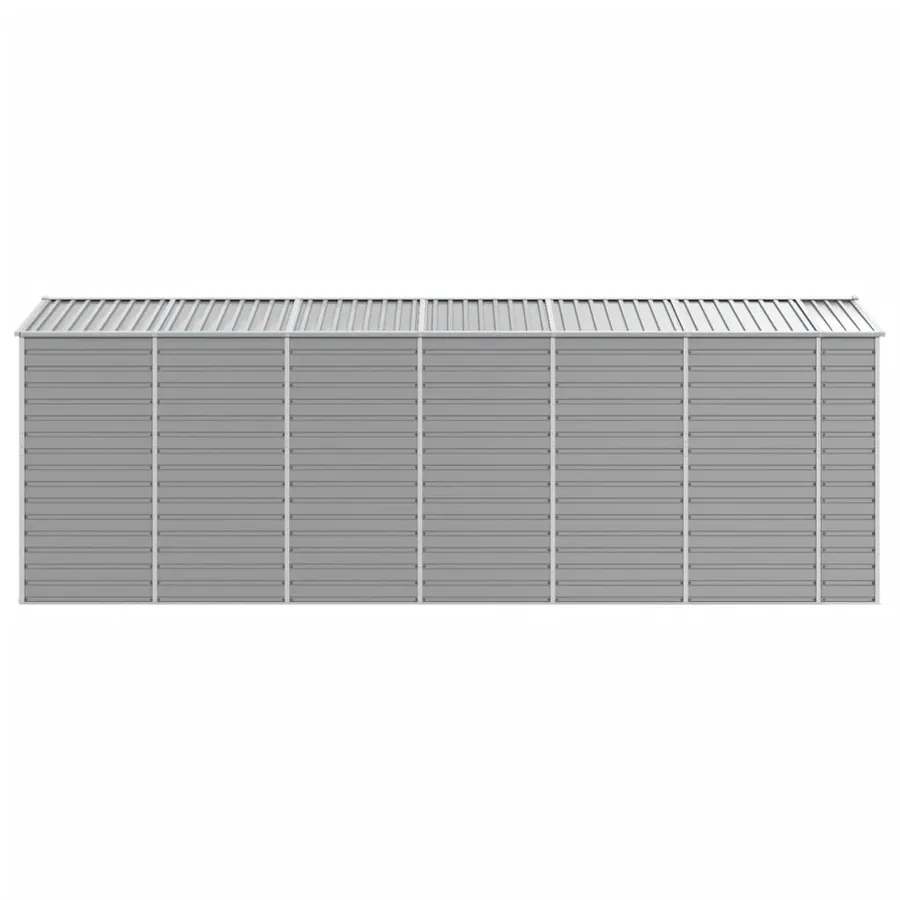 Abri de jardin gris clair 191 x 555 x 198 cm en acier galvanisé - 6