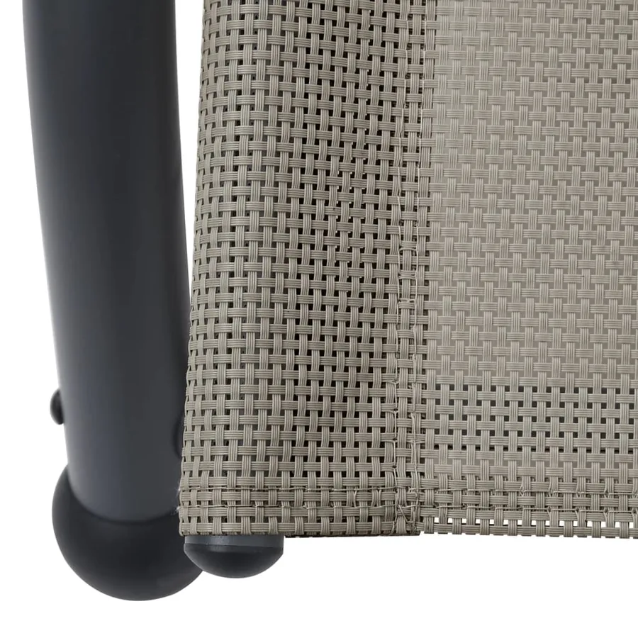 Chaise longue double avec auvent textilène noir - 20