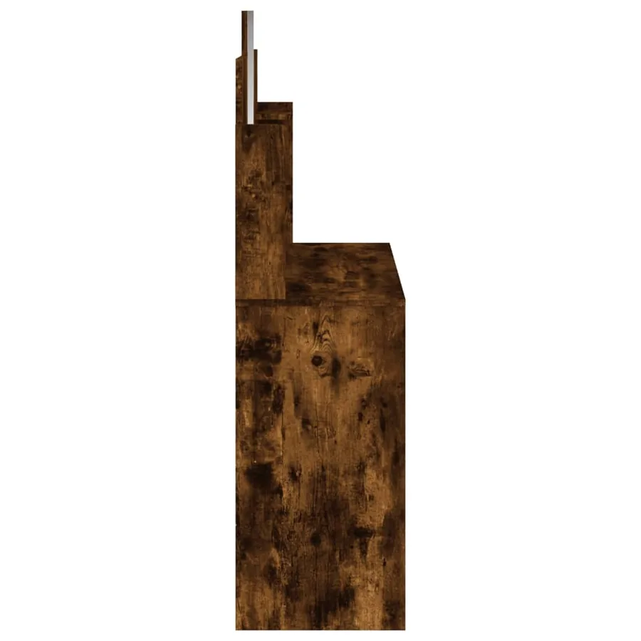 Coiffeuse avec miroir chêne fumé 96x39x142 cm - 6