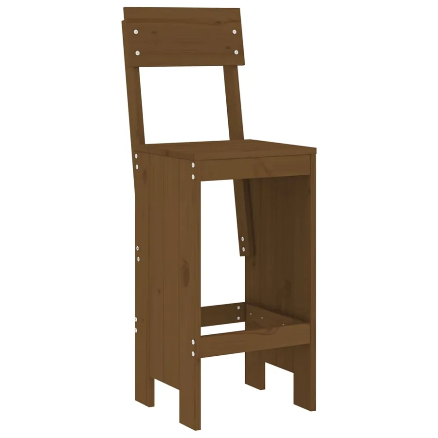 Tabourets lot de 2 marron miel 40x48,5x115,5 cm bois massif pin - 3