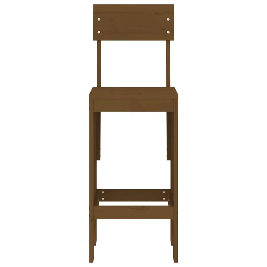 Tabourets lot de 2 marron miel 40x48,5x115,5 cm bois massif pin - 4