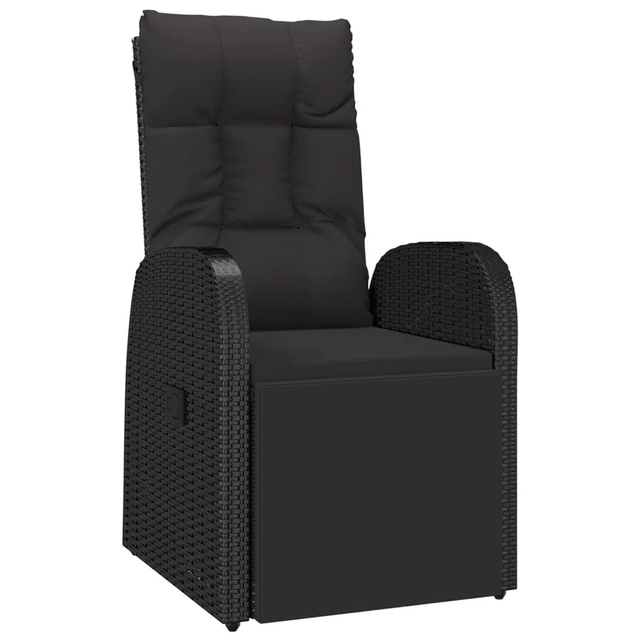 Ensemble à manger de jardin 9 pcs Noir Poly rotin et acacia - 5