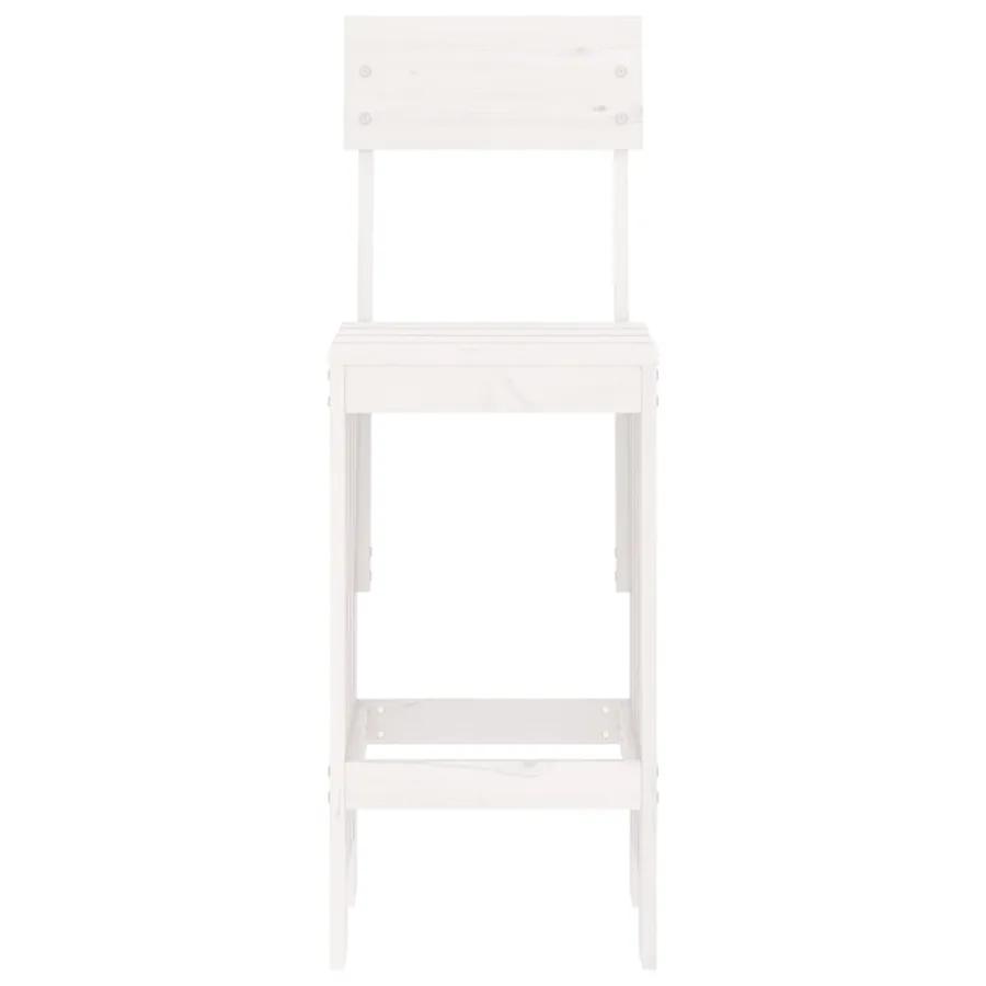Tabourets de bar lot de 2 blanc 40x48,5x115,5cm bois massif pin - 4