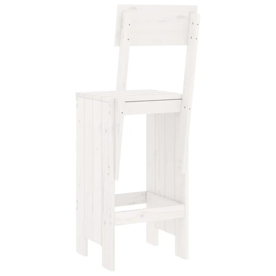 Tabourets de bar lot de 2 blanc 40x48,5x115,5cm bois massif pin - 6