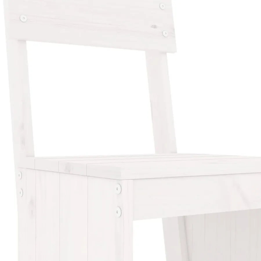 Tabourets de bar lot de 2 blanc 40x48,5x115,5cm bois massif pin - 7