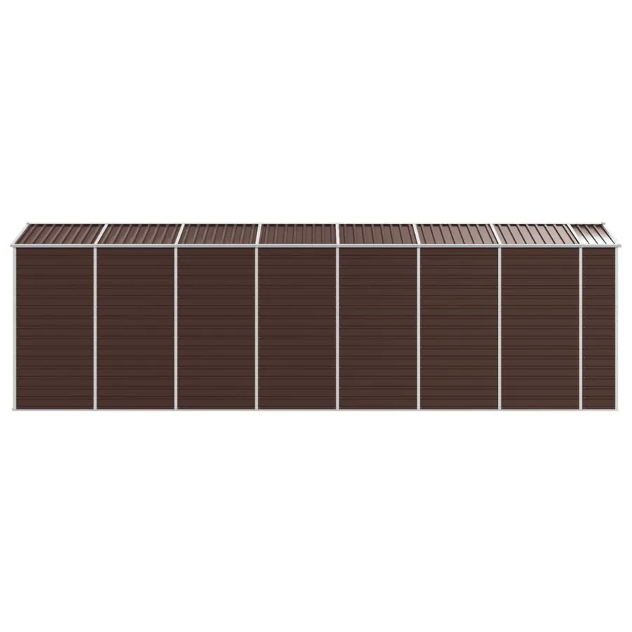 Abri de jardin marron 191 x 640 x 198 cm en acier galvanisé - 6