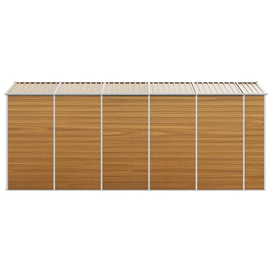 Abri de jardin marron clair 191x470x198 cm acier galvanisé - 6