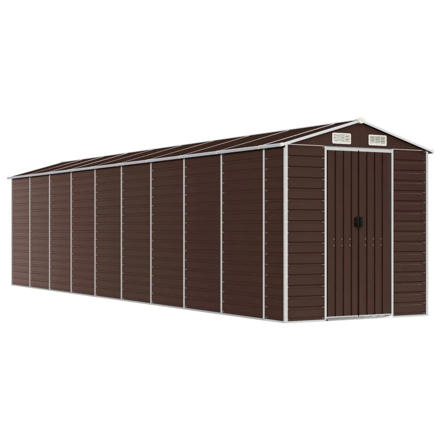 Abri de jardin marron 191x810x198 cm acier galvanisé - 2