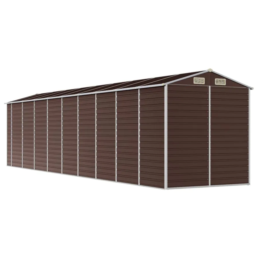 Abri de jardin marron 191x810x198 cm acier galvanisé - 7