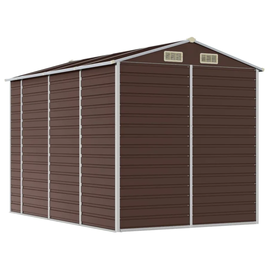 Abri de jardin marron 191 x 300 x 198 cm en acier galvanisé - 7
