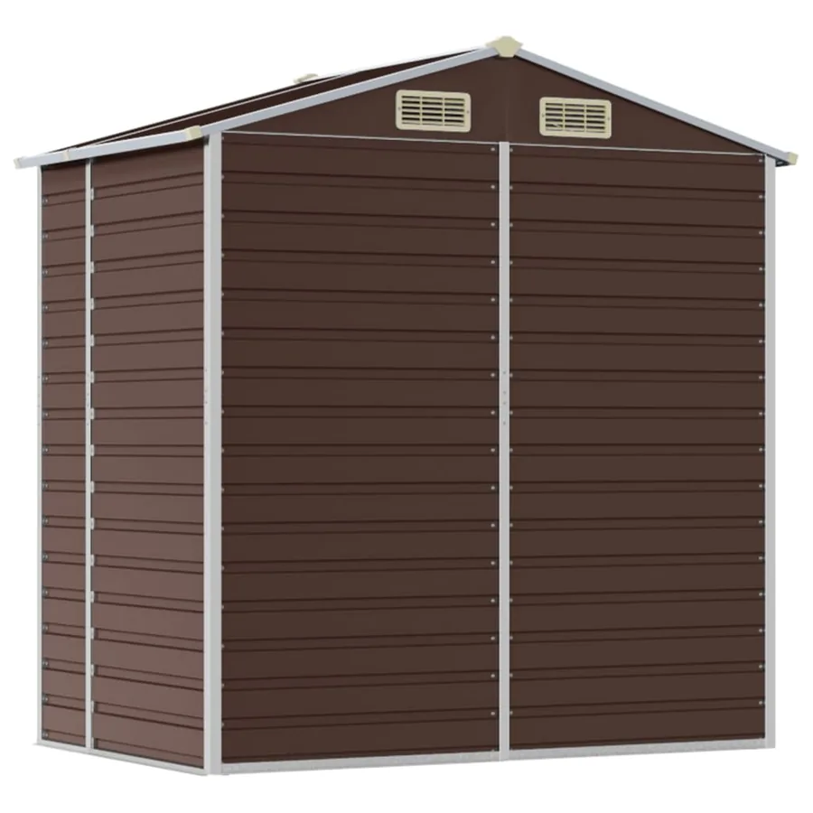 Abri de jardin marron 191x130x198 cm acier galvanisé - 7