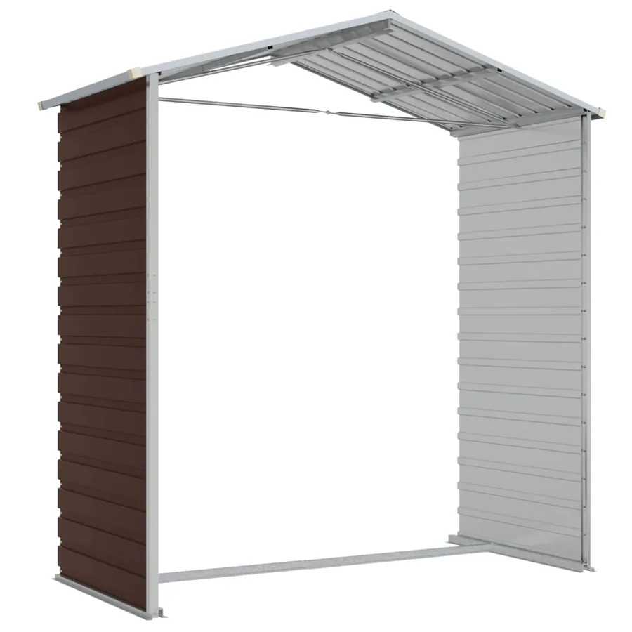 Abri de jardin marron 191x130x198 cm acier galvanisé - 9