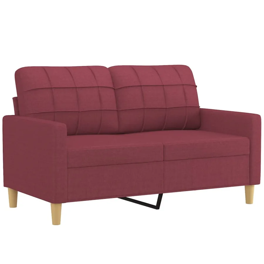 Ensemble de canapés 3 pcs avec coussins Rouge bordeaux Tissu - 4
