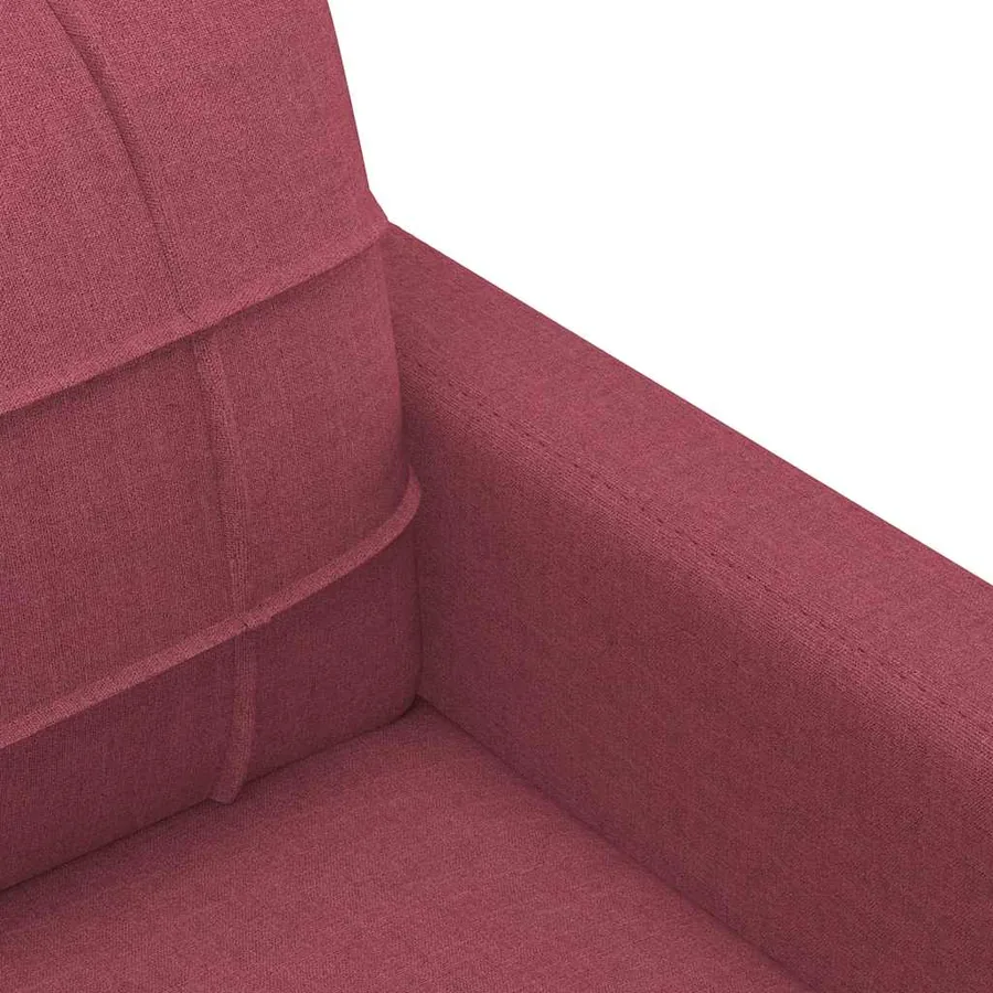 Canapé à 3 places Rouge bordeaux 180 cm Tissu - 6