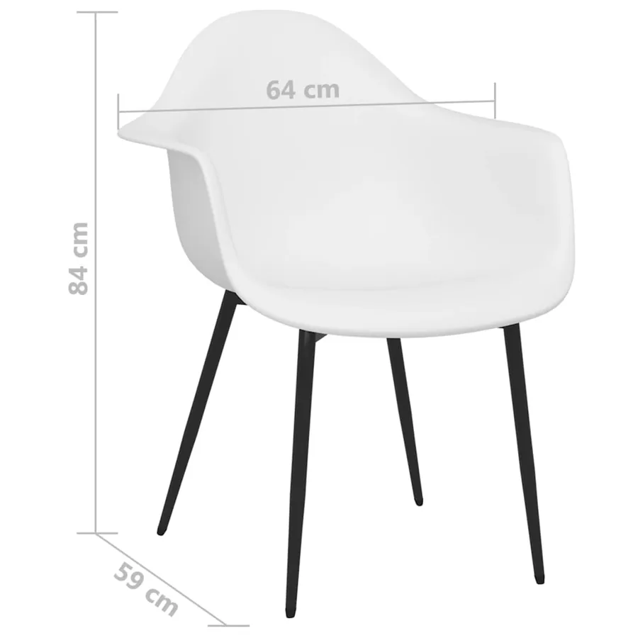 Chaises à manger lot de 2 blanc PP - 7