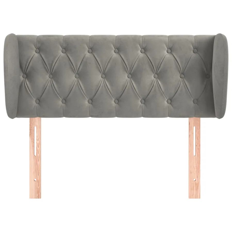 Tête de lit avec oreilles Gris clair 103x23x78/88 cm Velours - 3