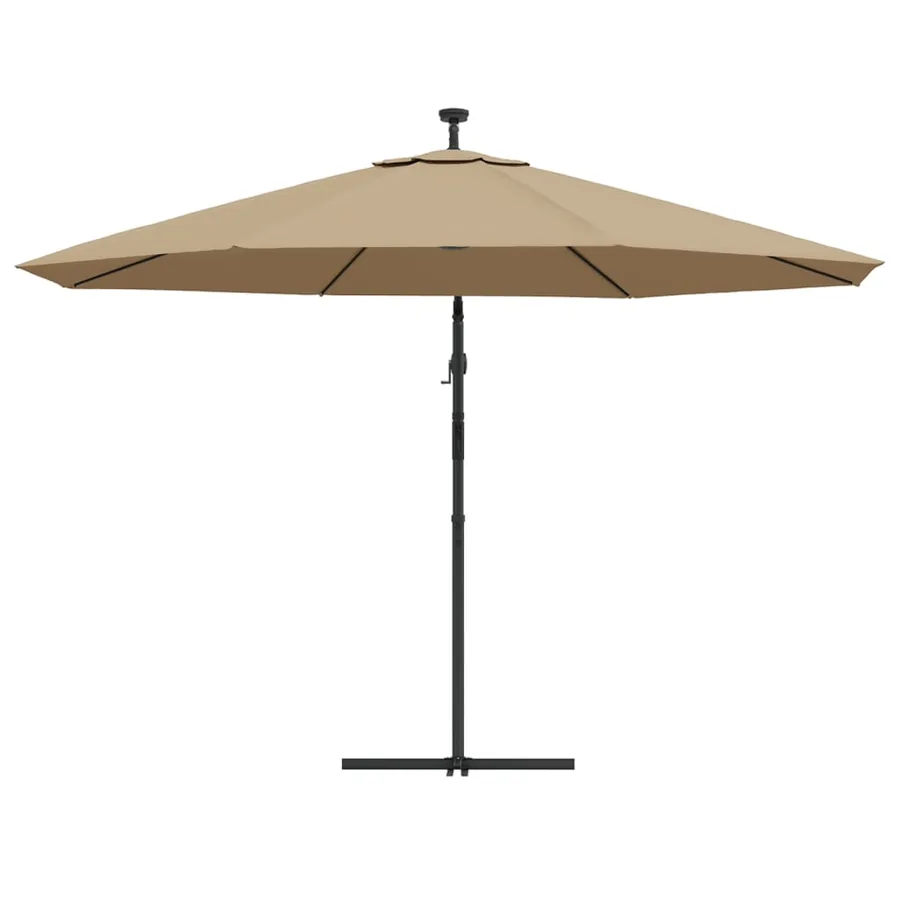 Parasol de jardin en porte-à-faux et lumières LED mât en métal - 7