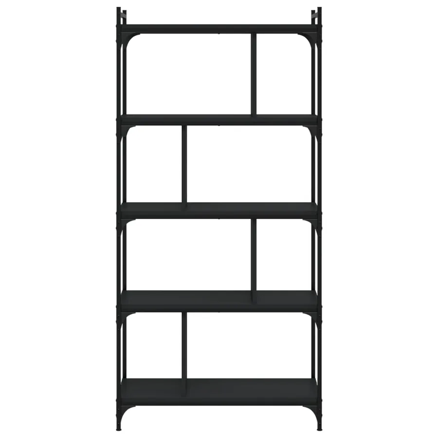 Bibliothèque 5 niveaux noir 76x32x158 cm bois d'ingénierie - 3