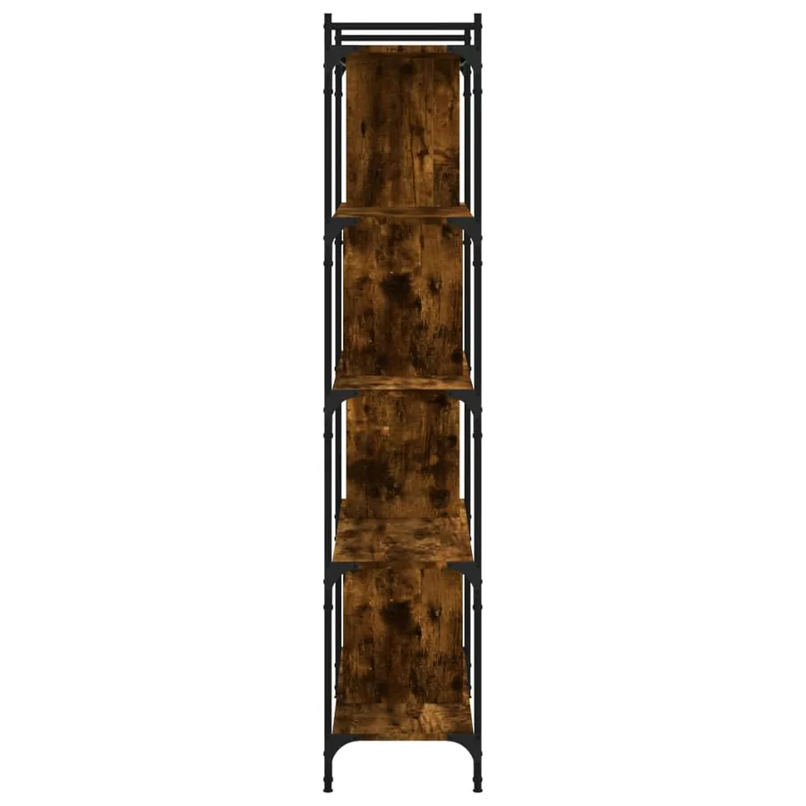 Bibliothèque 5 niveaux chêne fumé 76x32x158cm bois d'ingénierie - 5