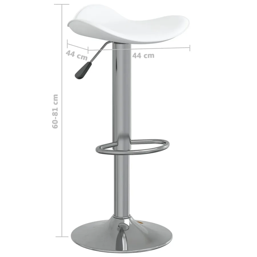 Tabourets de bar lot de 2 blanc acier chromé et cuir artificiel - 10