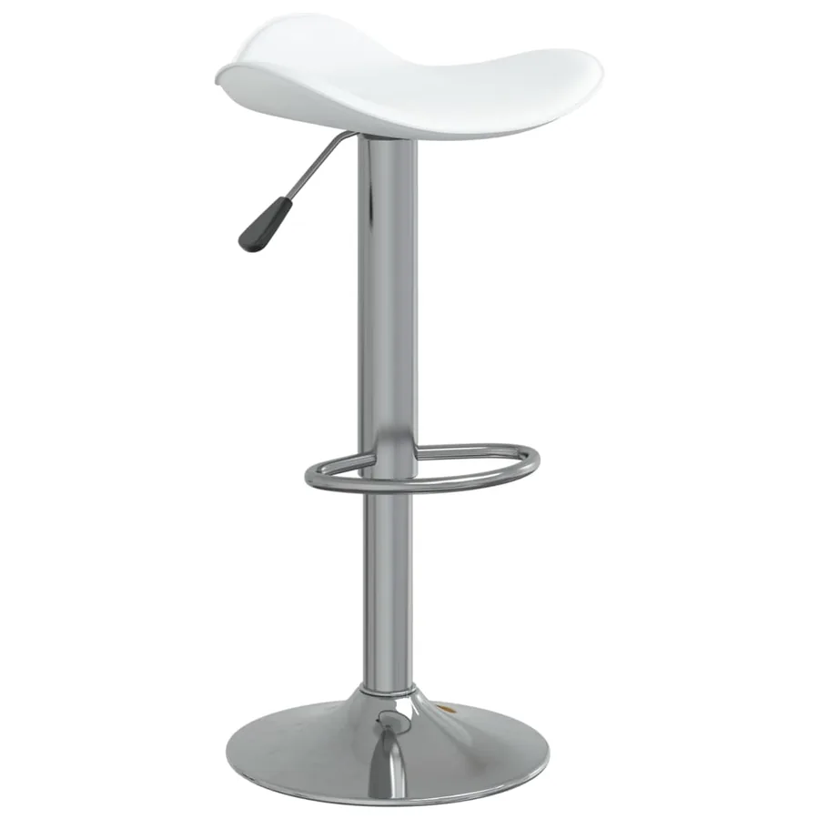 Tabourets de bar lot de 2 blanc acier chromé et cuir artificiel - 3