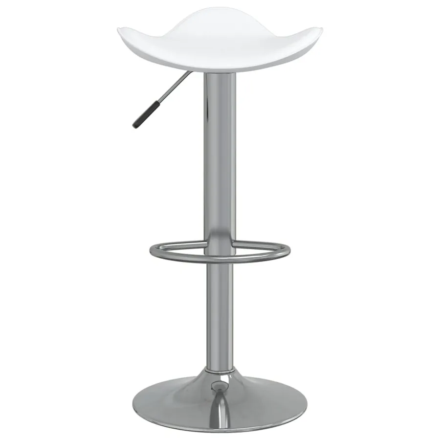 Tabourets de bar lot de 2 blanc acier chromé et cuir artificiel - 4