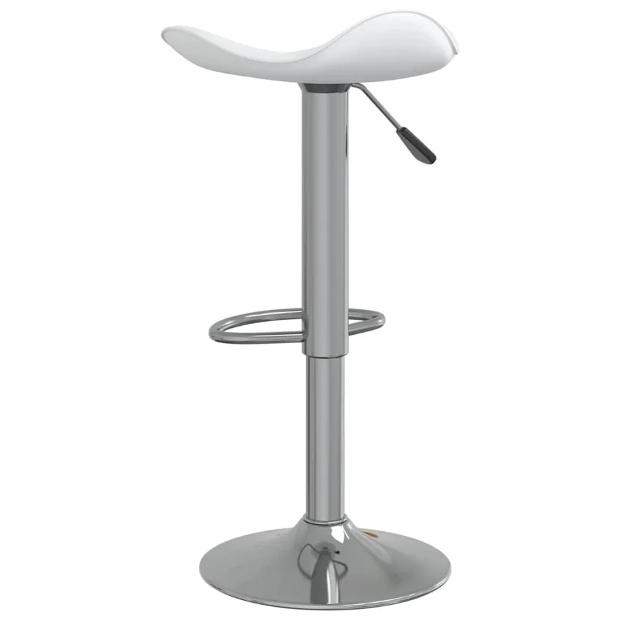 Tabourets de bar lot de 2 blanc acier chromé et cuir artificiel - 6