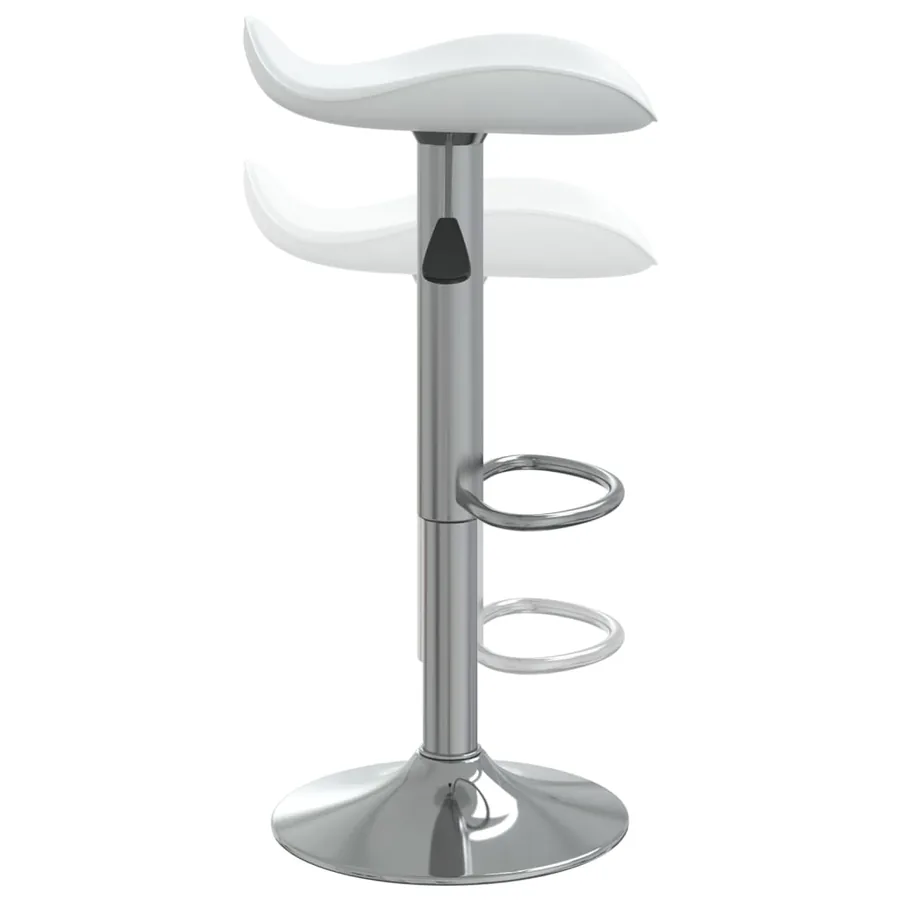 Tabourets de bar lot de 2 blanc acier chromé et cuir artificiel - 7