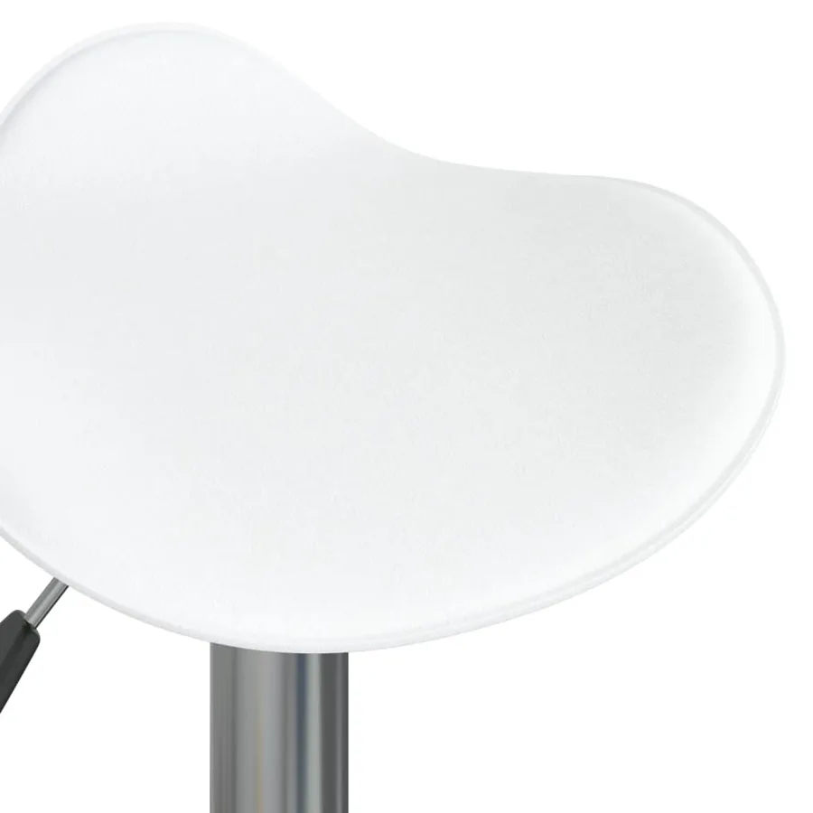 Tabourets de bar lot de 2 blanc acier chromé et cuir artificiel - 8
