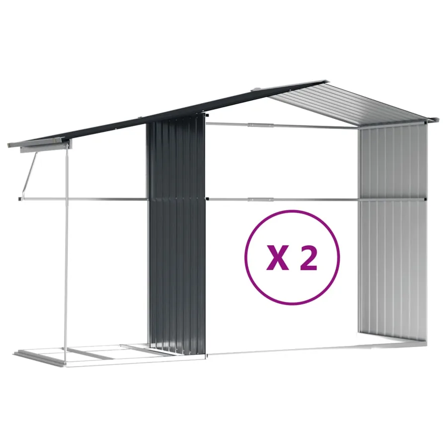 Abri de jardin anthracite 277x279x179 cm Métal galvanisé - 9