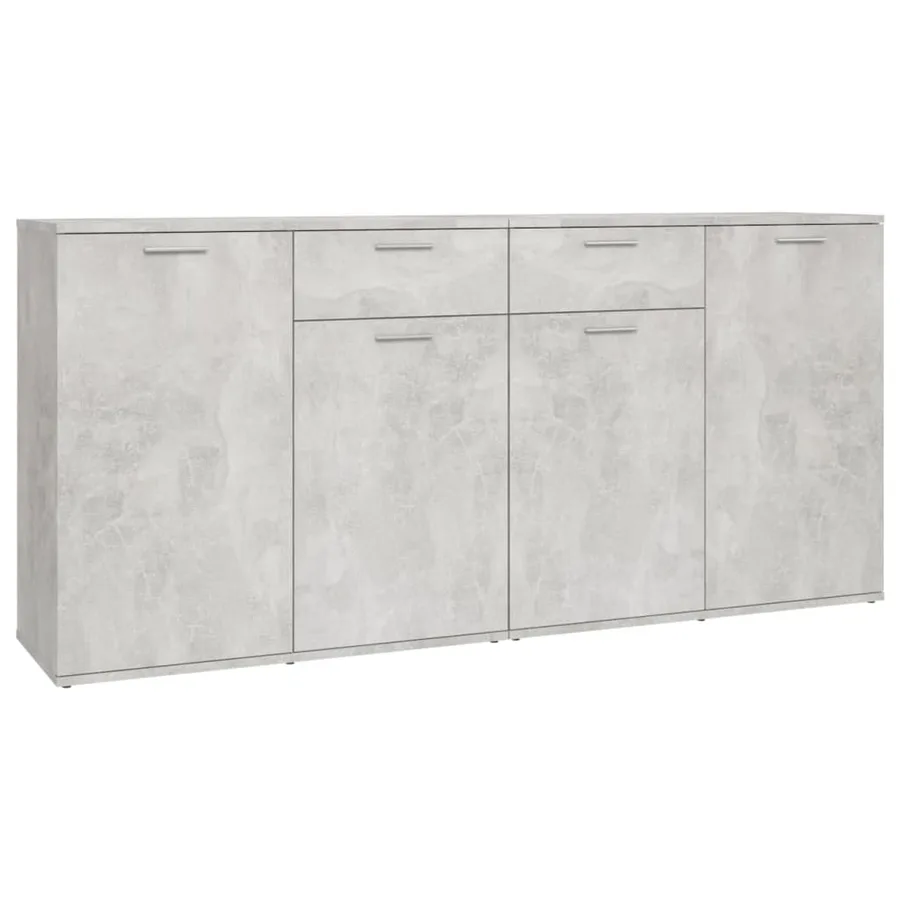 Buffet Gris béton 160x36x75 cm Bois d'ingénierie - 2