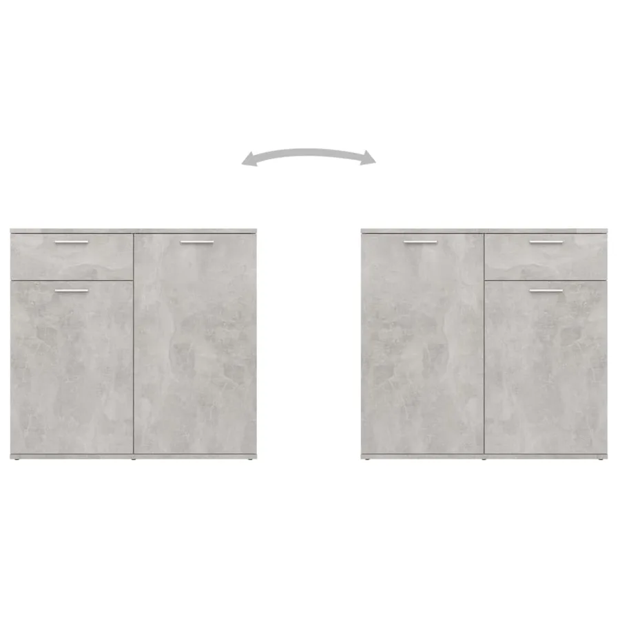 Buffet Gris béton 160x36x75 cm Bois d'ingénierie - 5