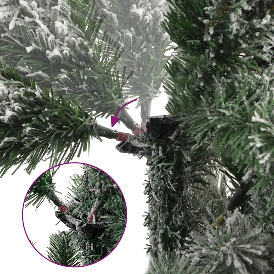 Sapin de Noël artificiel à charnières avec neige floquée 210 cm - 3