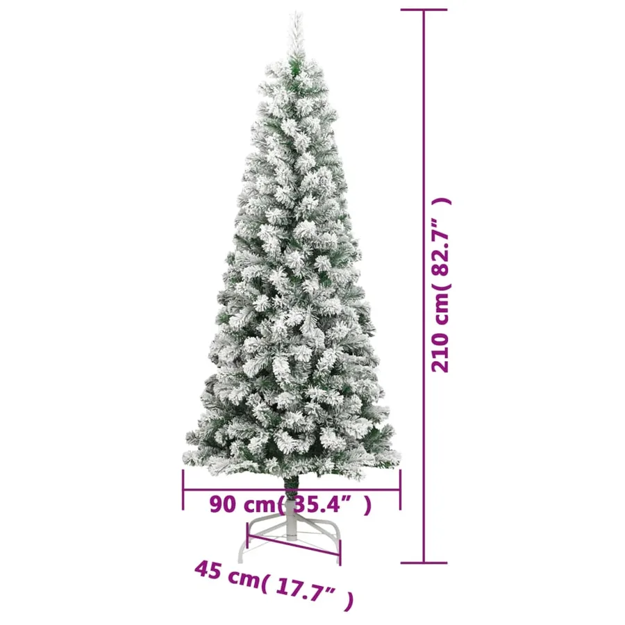 Sapin de Noël artificiel à charnières avec neige floquée 210 cm - 9