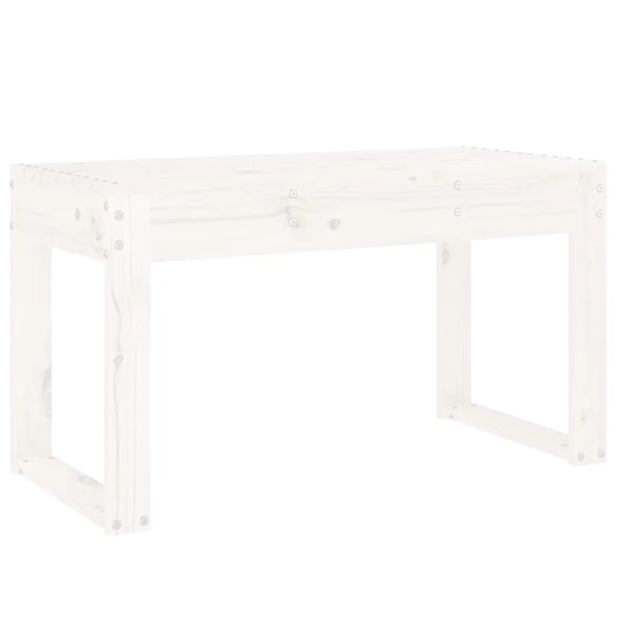 Banc de jardin blanc 80x38x45 cm bois massif de pin - 2