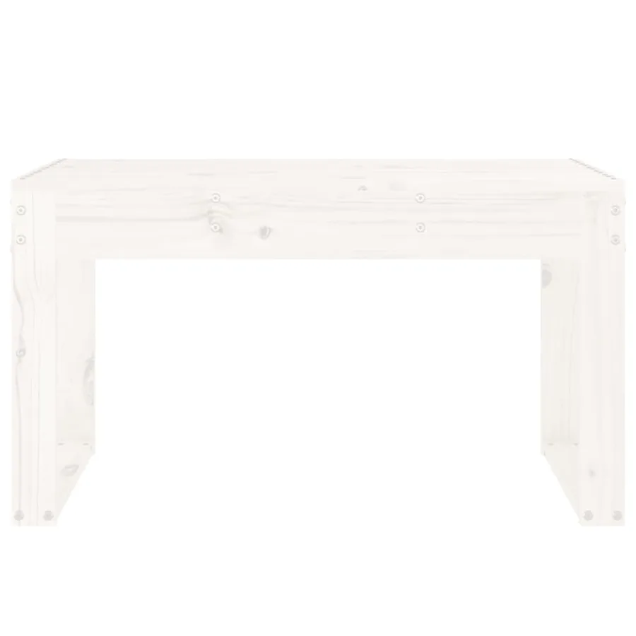 Banc de jardin blanc 80x38x45 cm bois massif de pin - 3