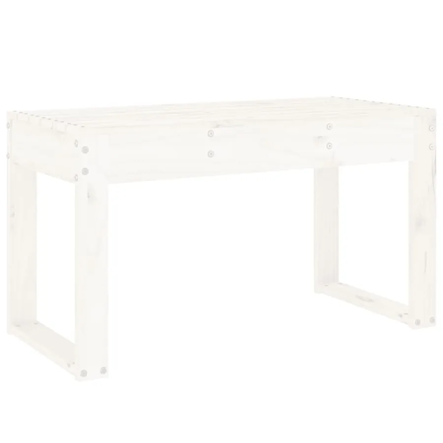 Banc de jardin blanc 80x38x45 cm bois massif de pin - 5