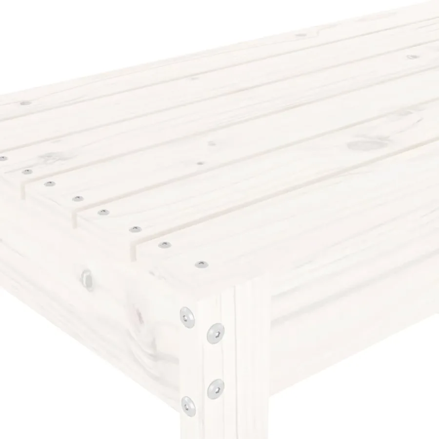 Banc de jardin blanc 80x38x45 cm bois massif de pin - 6