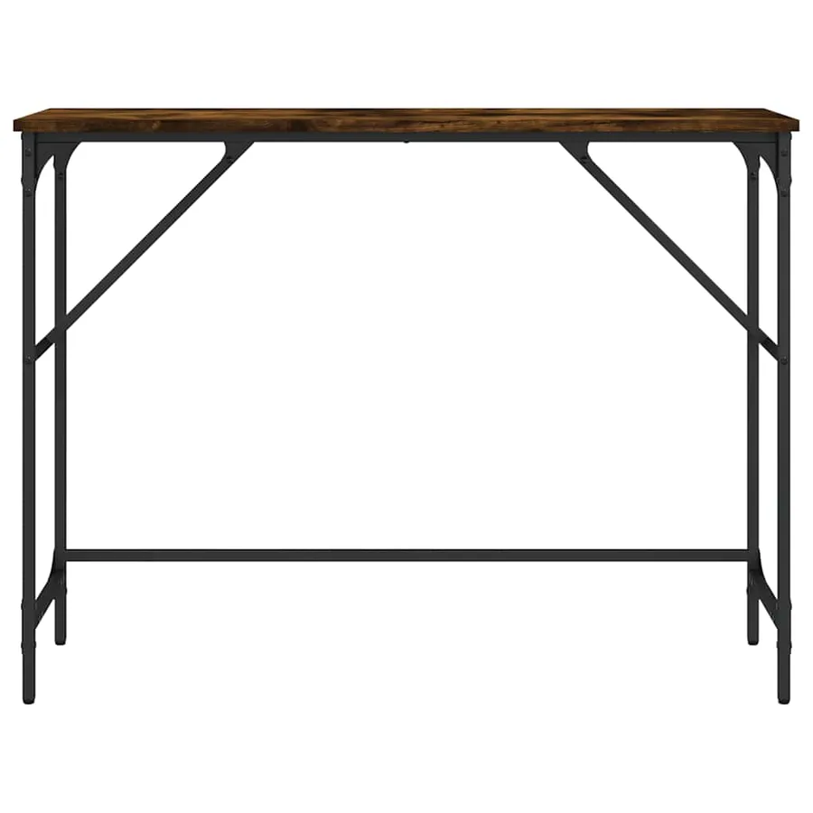 Table console chêne fumé 100x32x75 cm bois d'ingénierie - 4