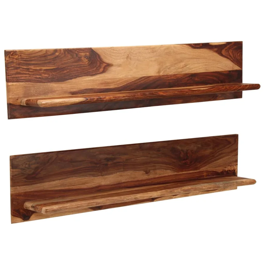 Étagères murales 2 pcs 118 x 26 x 20 cm Bois de Sesham massif - 10