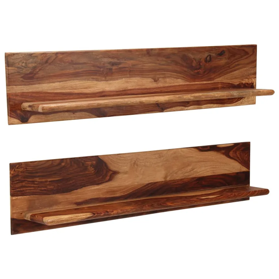 Étagères murales 2 pcs 118 x 26 x 20 cm Bois de Sesham massif - 11