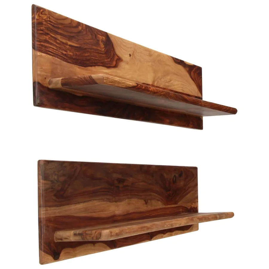 Étagères murales 2 pcs 118 x 26 x 20 cm Bois de Sesham massif - 2