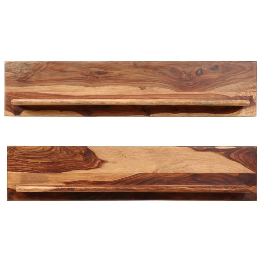 Étagères murales 2 pcs 118 x 26 x 20 cm Bois de Sesham massif - 3
