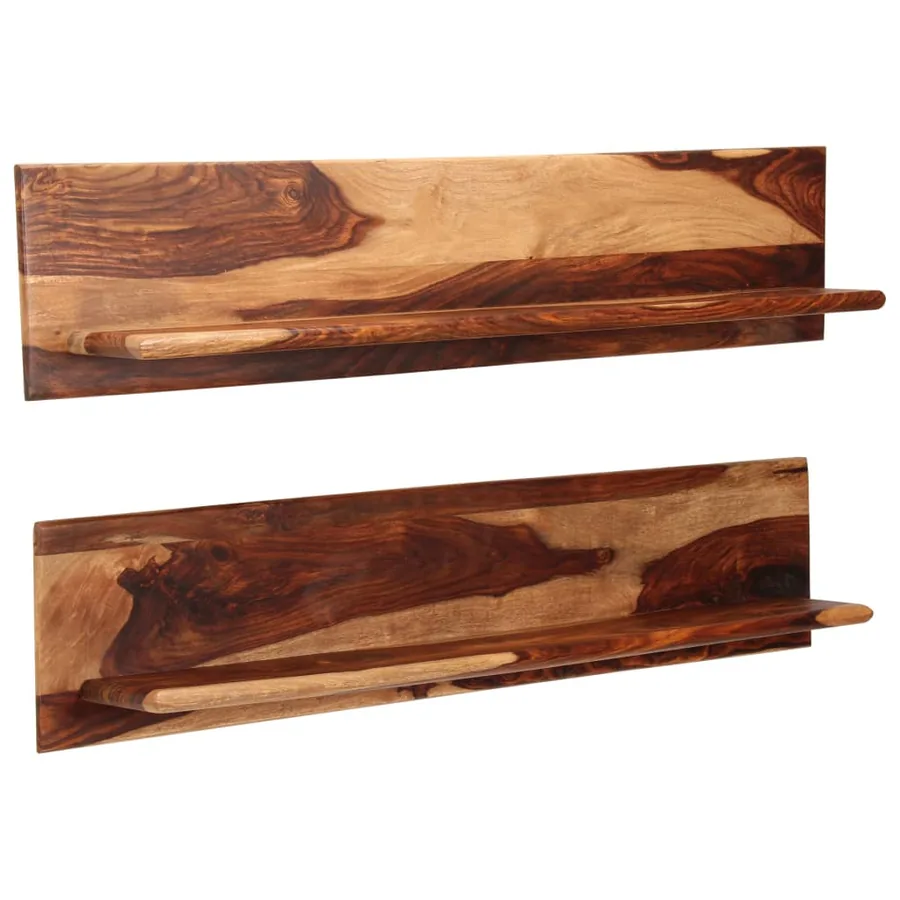 Étagères murales 2 pcs 118 x 26 x 20 cm Bois de Sesham massif - 7