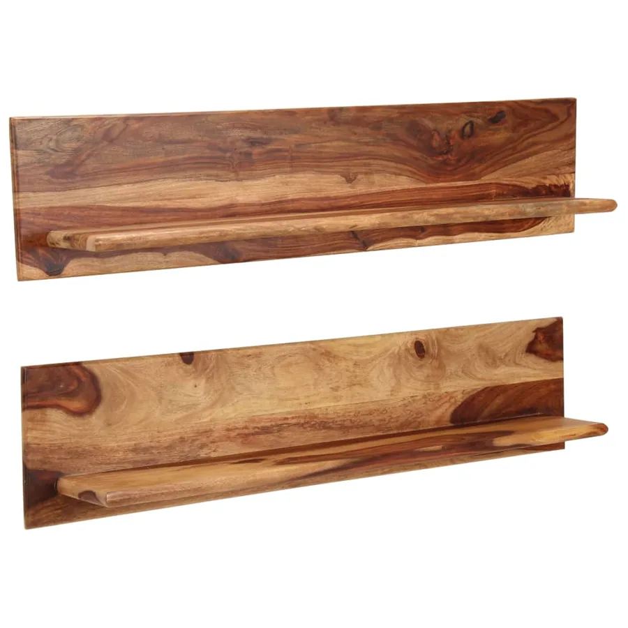 Étagères murales 2 pcs 118 x 26 x 20 cm Bois de Sesham massif - 8